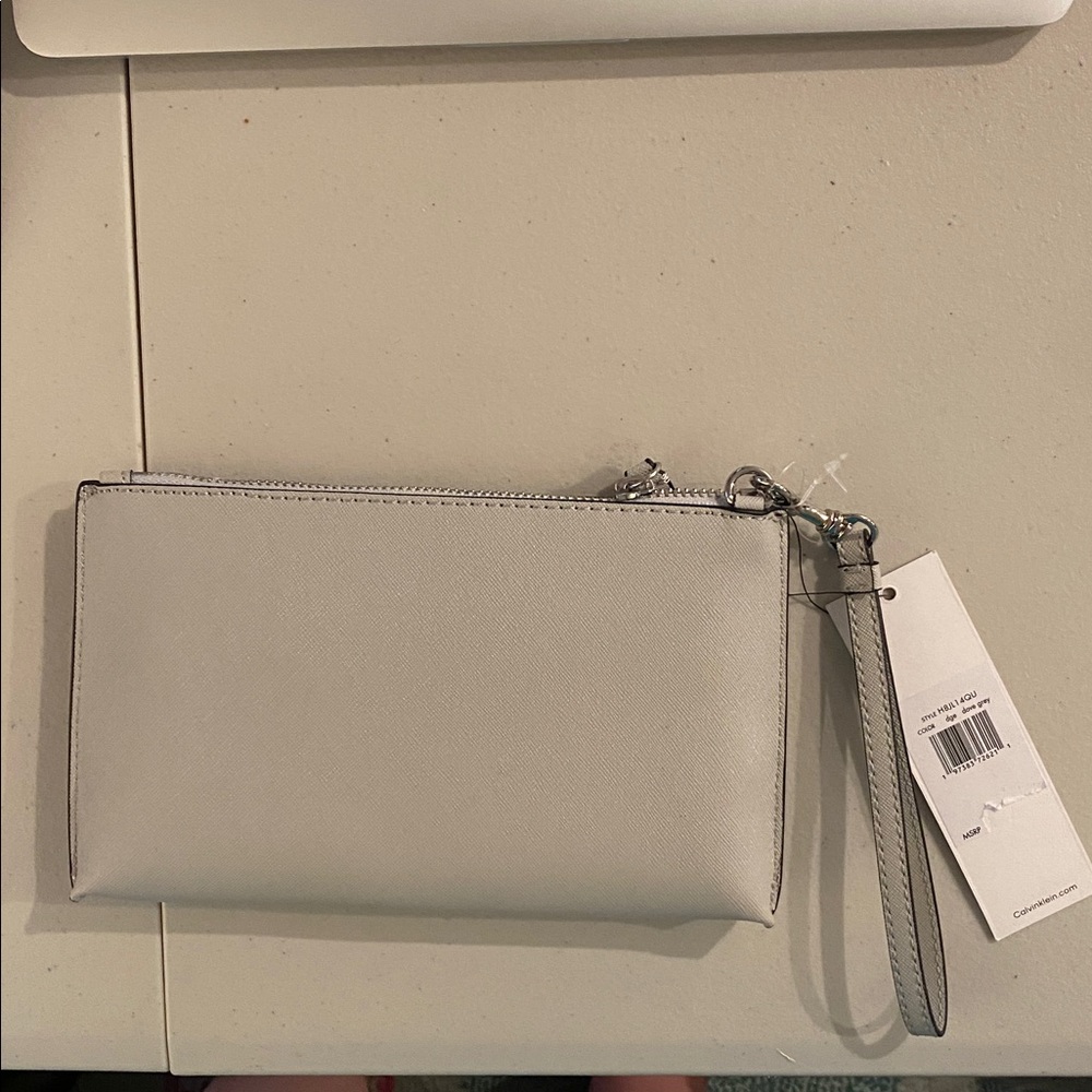 Calvin Klein Silver Wristlet Clutch - Picture 2 of 3